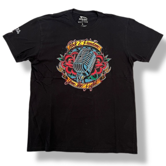 Rare In-N-Out Rock 2 Freedom Benefit Concert Black T Shirt Adult LARGE - Picture 1 of 5